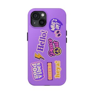 Phone Case: Purple Retro Vintage Typography Sticker, Unique Gift for Students, Trendy Tech Protection
